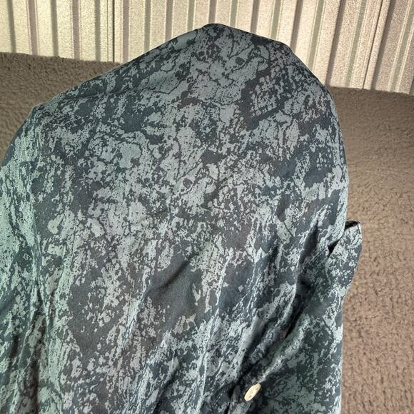 John Varvatos Shirt Mens 2XL Blue Geometric Abstract Lightweight Sheer - Picture 12 of 12